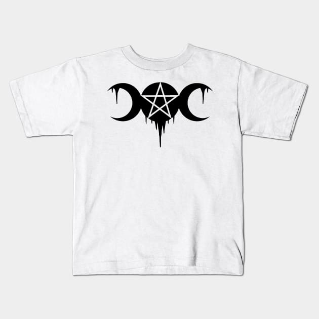 WICCA, WITCHCRAFT, TRIPLE MOON Kids T-Shirt by Tshirt Samurai